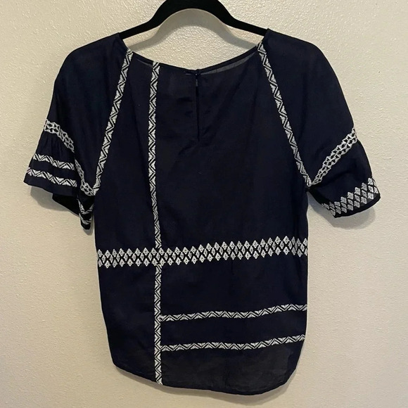 JOIE Shoffie Midnight Embroidered 100% Cotton Blouse Size Small Lightweight - Picture 7 of 7